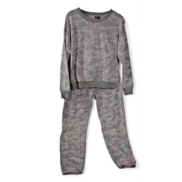 Splendid Floral Camo Lounge Set Top & Jogger Pants 2-Piece Pajamas NWT Sz:Small - Picture 2 of 5
